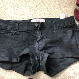 black jean shorts